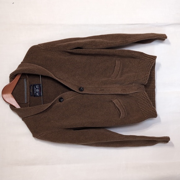 American Eagle Brown Cotton Grandpa Cardigan Size Small - Picture 1 of 5